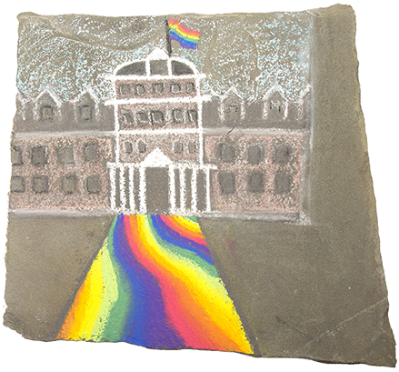 帕里什音乐厅的彩虹粉笔图；玛丽亚·阿格哈扎里安（Maria Aghazarian）